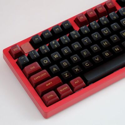 Ducky DucKey Juego De Teclas PBT Vintage De 2 Colores, 140 Teclas/Perfil SA/Doble Inyección Keycaps para Teclado Mecánico Personalizado(Red and Black) Ducky DucKey Juego De Teclas PBT Vintage De 2 Colores, 140 Teclas/Perfil SA/Doble Inyección Keycaps para Teclado Mecánico Personalizado(Red and Black)