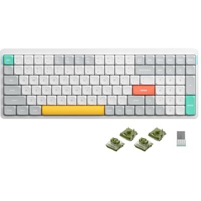 nuphy Teclado mecánico inalámbrico Air96 V2, teclado retroiluminado RGB de 100 teclas, compatible con Bluetooth 5.1, 2.4G y conexión por cable, para PC/portátil/Windows/Mac, interruptor Gateron Moss nuphy Teclado mecánico inalámbrico Air96 V2, teclado retroiluminado RGB de 100 teclas, compatible con Bluetooth 5.1, 2.4G y conexión por cable, para PC/portátil/Windows/Mac, interruptor Gateron Moss