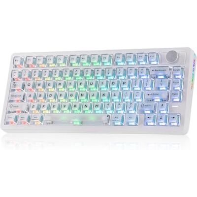 EPOMAKER HE75 V2 Teclado Magnético Gaming de Efecto Hall con Perilla,Blanco EPOMAKER HE75 V2 Teclado Magnético Gaming de Efecto Hall con Perilla,Blanco