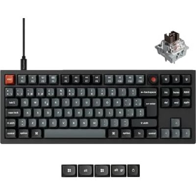 Keychron V3 8K Teclado Mecánico TKL con Cable, Tasa de Sondeo de 8000 Hz, QMK Programable, Hot-Swappable, Teclado Gaming con RGB, Teclas PBT Ergonómicas para Mac Windows Linux, Switch Marrón Táctil Keychron V3 8K Teclado Mecánico TKL con Cable, Tasa de Sondeo de 8000 Hz, QMK Programable, Hot-Swappable, Teclado Gaming con RGB, Teclas PBT Ergonómicas para Mac Windows Linux, Switch Marrón Táctil