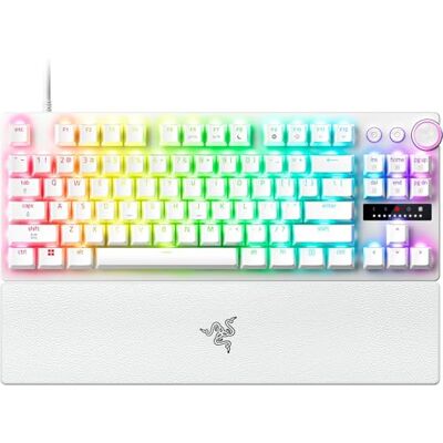Razer Huntsman V3 Pro Tenkeyless 8KHz TKL PC-Teclado mecánico para Juegos 8KHz HyperPolling Switches ópticos analógicos 0,1-4,0mm Snap Tap Rapid Trigger Diseño US QWERTY Blanco Razer Huntsman V3 Pro Tenkeyless 8KHz TKL PC-Teclado mecánico para Juegos 8KHz HyperPolling Switches ópticos analógicos 0,1-4,0mm Snap Tap Rapid Trigger Diseño US QWERTY Blanco