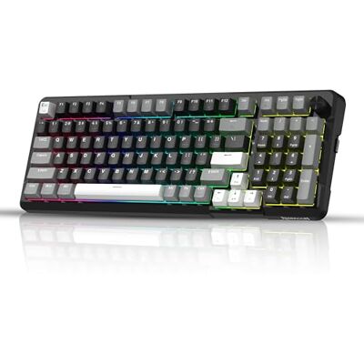 Redragon K742 Gasket Teclado Gaming Mecánico Inalámbrico, 2.4Ghz/BT/USB-C, Hot-Swappable, Iluminación RGB, Soporte de Software, 98 Teclas, Snap Tap, Espumas Absorbentes, para Win/PC/Mac Redragon K742 Gasket Teclado Gaming Mecánico Inalámbrico, 2.4Ghz/BT/USB-C, Hot-Swappable, Iluminación RGB, Soporte de Software, 98 Teclas, Snap Tap, Espumas Absorbentes, para Win/PC/Mac