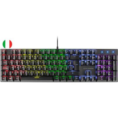 Mars Gaming MK422 Negro, Teclado Mecánico Gaming RGB, Antighosting, Switch Mecánico Marrón, Idioma Italiano Mars Gaming MK422 Negro, Teclado Mecánico Gaming RGB, Antighosting, Switch Mecánico Marrón, Idioma Italiano
