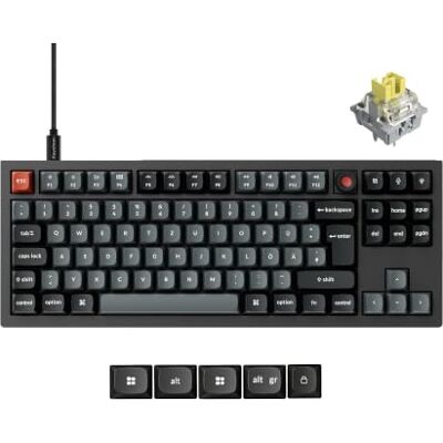 Keychron V3 8K Teclado Mecánico TKL con Cable, Tasa de Sondeo de 8000 Hz, QMK Programable, Hot-Swappable, Teclado Gaming con RGB, Teclas PBT Ergonómicas para Mac Windows Linux, Switch Banana Táctil Keychron V3 8K Teclado Mecánico TKL con Cable, Tasa de Sondeo de 8000 Hz, QMK Programable, Hot-Swappable, Teclado Gaming con RGB, Teclas PBT Ergonómicas para Mac Windows Linux, Switch Banana Táctil