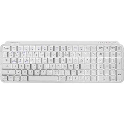 Mars Gaming MK-SILENKEYS, Francés, Teclado Inalámbrico Full-Format Compacto, Perfil Bajo, Switches Tijera Silenciosos, Tecla Copilot AI, Bluetooth 5.1 Dual 2.4GPRO, Batería 200h, PC, Mac, Blanco Mars Gaming MK-SILENKEYS, Francés, Teclado Inalámbrico Full-Format Compacto, Perfil Bajo, Switches Tijera Silenciosos, Tecla Copilot AI, Bluetooth 5.1 Dual 2.4GPRO, Batería 200h, PC, Mac, Blanco