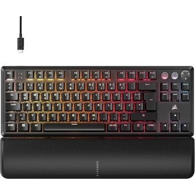 Corsair Teclado mecánico magnético para Juegos K70 Pro TKL RGB Interruptores MGX Hyperdrive Ajustables prelubricados Efecto Lobby Disparador rápido 8000 Hz Qwertz Negro Corsair Teclado mecánico magnético para Juegos K70 Pro TKL RGB Interruptores MGX Hyperdrive Ajustables prelubricados Efecto Lobby Disparador rápido 8000 Hz Qwertz Negro