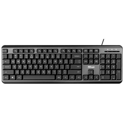 Trust Teclado con Cable ODY, Teclado de tamaño Completo, diseño QWERTZ, Teclas silenciosas, a Prueba de Salpicaduras, Cable de 1,8 m, USB Plug and Play, Teclado para PC, portátil, Mac, Negro Trust Teclado con Cable ODY, Teclado de tamaño Completo, diseño QWERTZ, Teclas silenciosas, a Prueba de Salpicaduras, Cable de 1,8 m, USB Plug and Play, Teclado para PC, portátil, Mac, Negro