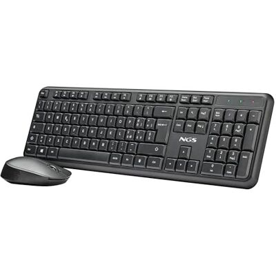 NGS Harmony Kit Conjunto Silencioso de Teclado Y Ratón Inalámbrica con 12 Teclas Multimedia, Diseño Italiano NGS Harmony Kit Conjunto Silencioso de Teclado Y Ratón Inalámbrica con 12 Teclas Multimedia, Diseño Italiano