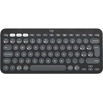 Logitech Pebble Keys 2 K380s, Teclado Bluetooth multidispositivo, accesos directos, estilizado y portátil, Easy-Switch, Windows, macOS, iPadOS, Android, ChromeOS, Disposición QWERTY Españo Grafito Logitech Pebble Keys 2 K380s, Teclado Bluetooth multidispositivo, accesos directos, estilizado y portátil, Easy-Switch, Windows, macOS, iPadOS, Android, ChromeOS, Disposición QWERTY Españo Grafito