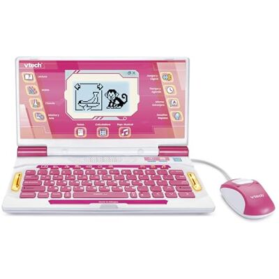 VTech Genio XL Bilingüe Español-Inglés, Juguetes Electrónicos +5 Años Ordenador Interactivo color rosa, 164 Actividades Educativas, Teclado QWERTY, Ratón, Juegos, Música, Ciencias, Versión ESP VTech Genio XL Bilingüe Español-Inglés, Juguetes Electrónicos +5 Años Ordenador Interactivo color rosa, 164 Actividades Educativas, Teclado QWERTY, Ratón, Juegos, Música, Ciencias, Versión ESP