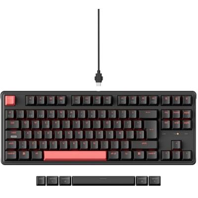 Keychron C3 Pro QMK/Via Teclado Mecánico con Cable, TKL 87 Keys retroiluminación LED Roja, Juegos Teclado Mechanical Marrón Switch para Mac/Windows/Linux (ES-Layout) Keychron C3 Pro QMK/Via Teclado Mecánico con Cable, TKL 87 Keys retroiluminación LED Roja, Juegos Teclado Mechanical Marrón Switch para Mac/Windows/Linux (ES-Layout)