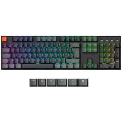 Keychron K10 QMK Teclado Mecánico Inalámbrico, Interruptores Banana Hot-swappable de Tamaño Completo, Retroiluminación LED RGB Recargable, Bluetooth 5.2 para Mac/Windows/Linux, ES Layout-Versión 2 Keychron K10 QMK Teclado Mecánico Inalámbrico, Interruptores Banana Hot-swappable de Tamaño Completo, Retroiluminación LED RGB Recargable, Bluetooth 5.2 para Mac/Windows/Linux, ES Layout-Versión 2