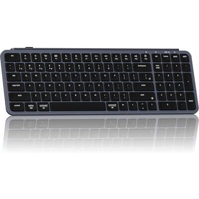 Keychron Teclado Bluetooth ultra delgado B2 Pro, inalámbrico de 2.4 GHz y con cable, diseño ligero del 96%, lanzador programable con teclado numérico compatible con Mac Windows Linux, gris espacial Keychron Teclado Bluetooth ultra delgado B2 Pro, inalámbrico de 2.4 GHz y con cable, diseño ligero del 96%, lanzador programable con teclado numérico compatible con Mac Windows Linux, gris espacial
