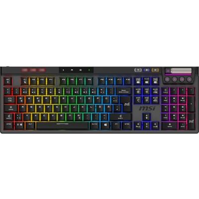 MSI Strike Pro Wireless Teclado mecánico silencioso para Gaming, Interruptor táctil silencioso, Teclas PBT 2,4 GHz, Bluetooth, RGB Mystic Light para Cada tecla, batería de 4200 mAh, diseño MSI Strike Pro Wireless Teclado mecánico silencioso para Gaming, Interruptor táctil silencioso, Teclas PBT 2,4 GHz, Bluetooth, RGB Mystic Light para Cada tecla, batería de 4200 mAh, diseño