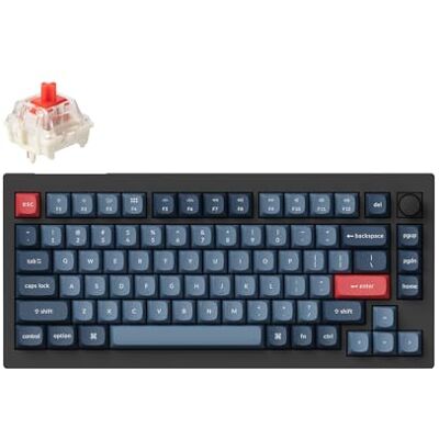 Keychron V1 MAX Teclado Mecánico Inalámbrico, diseño 75% QMK/Via programable con Gateron Jupiter Red Switch Hot-Swappable Compatible con Mac Windows Linux Versión de Perilla (ANSI/US) Keychron V1 MAX Teclado Mecánico Inalámbrico, diseño 75% QMK/Via programable con Gateron Jupiter Red Switch Hot-Swappable Compatible con Mac Windows Linux Versión de Perilla (ANSI/US)
