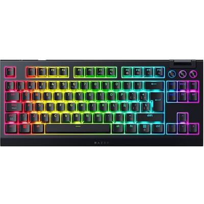 Razer BlackWidow V4 Tenkeyless HyperSpeed (Orange Tactile Switch) Teclado gaming inalámbrico con tecnología “hot swap” Bluetooth & HyperSpeed 1000Hz Snap Tap QWERTY Teclado ES Negro Razer BlackWidow V4 Tenkeyless HyperSpeed (Orange Tactile Switch) Teclado gaming inalámbrico con tecnología “hot swap” Bluetooth & HyperSpeed 1000Hz Snap Tap QWERTY Teclado ES Negro