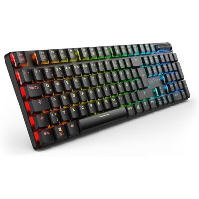 Sharkoon PureWriter W100 Teclado inalámbrico para videojuegos RGB, diseño Interruptor silencioso de bajo perfil, hasta 160 horas de duración de la batería y funcionamiento flexible a través de 2,4 Sharkoon PureWriter W100 Teclado inalámbrico para videojuegos RGB, diseño Interruptor silencioso de bajo perfil, hasta 160 horas de duración de la batería y funcionamiento flexible a través de 2,4