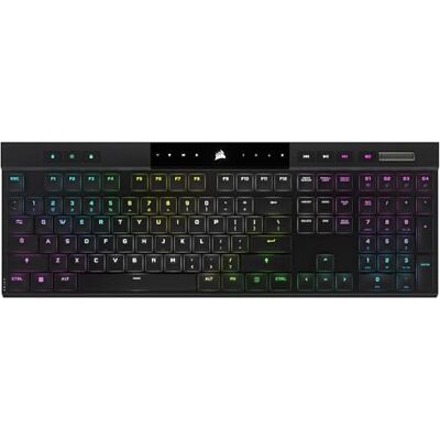 Corsair K100 Air Teclado mecánico inalámbrico RGB para Juegos, Ultrafino, Flujo Deslizante de 1 ms, Bluetooth de Baja latencia, interruptores de Teclas Cherry MX de Perfil Ultra bajo, diseño NA, Corsair K100 Air Teclado mecánico inalámbrico RGB para Juegos, Ultrafino, Flujo Deslizante de 1 ms, Bluetooth de Baja latencia, interruptores de Teclas Cherry MX de Perfil Ultra bajo, diseño NA,