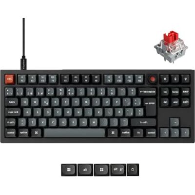 Keychron V3 8K Teclado Mecánico TKL con Cable, Tasa de Sondeo de 8000 Hz, QMK Programable, Hot-Swappable, Teclado Gaming con RGB, Teclas PBT Ergonómicas para Mac Windows Linux, Switch Rojo Lineal Keychron V3 8K Teclado Mecánico TKL con Cable, Tasa de Sondeo de 8000 Hz, QMK Programable, Hot-Swappable, Teclado Gaming con RGB, Teclas PBT Ergonómicas para Mac Windows Linux, Switch Rojo Lineal