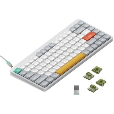 nuphy Air75 v2 QMK/Via Teclado Mecánico, 75% Teclado Inalámbrico de Bajo Perfil, Bluetooth 5.1, 2.4GHz y Conexión por Cable, Compatible con Sistemas Windows y Mac OS Ionic White Switch Moss nuphy Air75 v2 QMK/Via Teclado Mecánico, 75% Teclado Inalámbrico de Bajo Perfil, Bluetooth 5.1, 2.4GHz y Conexión por Cable, Compatible con Sistemas Windows y Mac OS Ionic White Switch Moss
