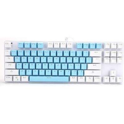 VBESTLIFE Teclado mecánico de Juego de Interruptor Azul mecánico de 87 Teclas con retroiluminación Mixta para Ordenador de sobremesa, Ordenador portátil(Azul) VBESTLIFE Teclado mecánico de Juego de Interruptor Azul mecánico de 87 Teclas con retroiluminación Mixta para Ordenador de sobremesa, Ordenador portátil(Azul)