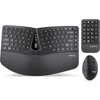 Perixx PERIDUO-606A, 3-in-1 Wireless Compact Ergonomic Keyboard with Vertical Mouse and Numeric Keypad Adjustable Palm Rest Tilt Wheel Membrane Low Profile Keys US English Layout Perixx PERIDUO-606A, 3-in-1 Wireless Compact Ergonomic Keyboard with Vertical Mouse and Numeric Keypad Adjustable Palm Rest Tilt Wheel Membrane Low Profile Keys US English Layout