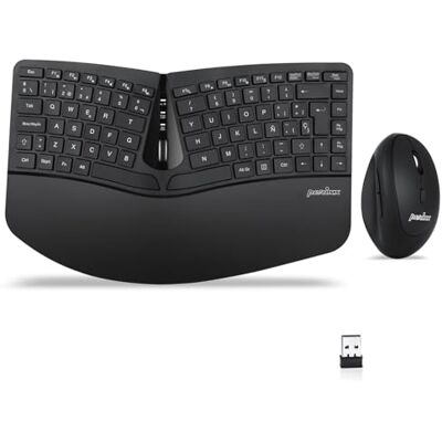 Perixx Periduo-606 Juego de Teclado Compacto ergonómico y ratón Vertical inalámbrico, reposamuñecas Ajustable y Teclas de Perfil bajo, dpi Ajustable, QWERTY español Perixx Periduo-606 Juego de Teclado Compacto ergonómico y ratón Vertical inalámbrico, reposamuñecas Ajustable y Teclas de Perfil bajo, dpi Ajustable, QWERTY español