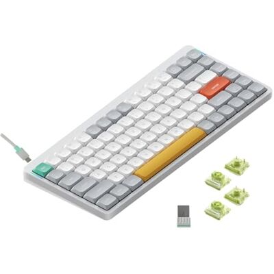 nuphy Air75 v2 QMK/Via Teclado Mecánico, 75% Teclado Inalámbrico de Bajo Perfil, Bluetooth 5.1, 2.4GHz y Conexión por Cable, Compatible con Sistemas Windows y Mac OS Ionic White Switch Aloe nuphy Air75 v2 QMK/Via Teclado Mecánico, 75% Teclado Inalámbrico de Bajo Perfil, Bluetooth 5.1, 2.4GHz y Conexión por Cable, Compatible con Sistemas Windows y Mac OS Ionic White Switch Aloe