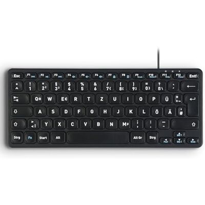 Perixx PERIBOARD-416 DE Teclado silencioso con cable Mini USB con 4 hub, botón de tijera tipo X sin ruido de clic, teclas de impresión grande, cable USB C/A desmontable, QWERTZ alemán Perixx PERIBOARD-416 DE Teclado silencioso con cable Mini USB con 4 hub, botón de tijera tipo X sin ruido de clic, teclas de impresión grande, cable USB C/A desmontable, QWERTZ alemán