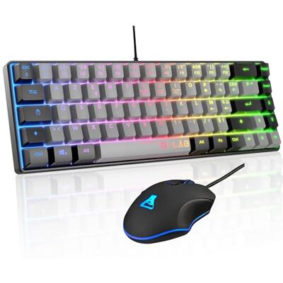 The G-Lab Combo Hydrogen Pack Teclado 65% y Ratón Gaming RGB QWERTY ES Teclado Gaming 65% con Cable + Ratón RGB 6 Botones 7200 DPI, Formato Compacto, Compatible PC/PS4/PS5/Xbox The G-Lab Combo Hydrogen Pack Teclado 65% y Ratón Gaming RGB QWERTY ES Teclado Gaming 65% con Cable + Ratón RGB 6 Botones 7200 DPI, Formato Compacto, Compatible PC/PS4/PS5/Xbox