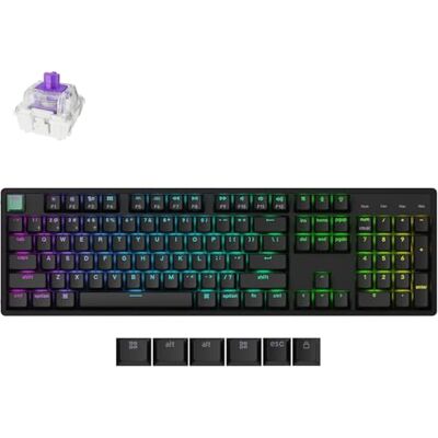 Keychron KYCN-K10H-J1 K10 HE edición estándar tamaño completo 104 teclas RGB sustitución en caliente teclado con efecto Hall, negro Keychron KYCN-K10H-J1 K10 HE edición estándar tamaño completo 104 teclas RGB sustitución en caliente teclado con efecto Hall, negro