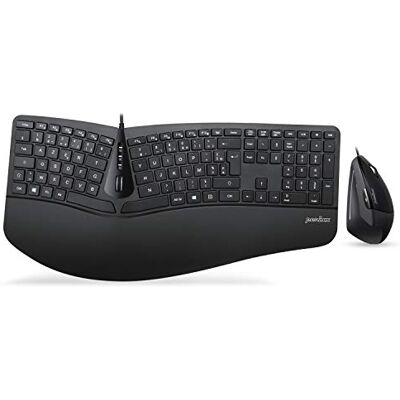 Perixx PERIDUO-505, Combo ergonómico, Teclado y ratón con Cable USB para Windows Ratón Vertical con Rueda de Desplazamiento inclinable, reposamuñecas Ajustable, AZERTY Perixx PERIDUO-505, Combo ergonómico, Teclado y ratón con Cable USB para Windows Ratón Vertical con Rueda de Desplazamiento inclinable, reposamuñecas Ajustable, AZERTY