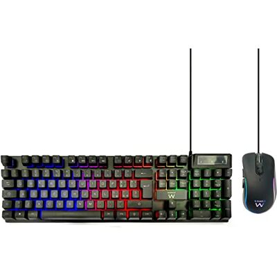 Ewent Juego de teclado y mouse para juegos, retroiluminación LED, sensibilidad ajustable hasta 3600 ppp, diseño de teclado QWERTY italiano 105 teclas, 19 teclas anti-ghosting -12 Ewent Juego de teclado y mouse para juegos, retroiluminación LED, sensibilidad ajustable hasta 3600 ppp, diseño de teclado QWERTY italiano 105 teclas, 19 teclas anti-ghosting -12