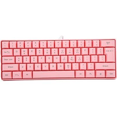 VBESTLIFE Teclado retroiluminado V700 RGB, 61 Teclas, Teclado Iluminado mecánico para Juegos USB con Cable para computadoras portátiles y de Escritorio, Rosa VBESTLIFE Teclado retroiluminado V700 RGB, 61 Teclas, Teclado Iluminado mecánico para Juegos USB con Cable para computadoras portátiles y de Escritorio, Rosa