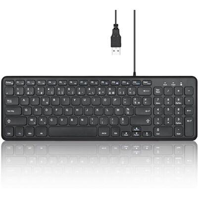 Perixx PERIBOARD-213U, Teclado Compacto silencioso Filiare – Teclado Chiclet con Teclas Tijeras Silenciosas y Teclas Multimedia para Windows – AZERTY francés – Negro Perixx PERIBOARD-213U, Teclado Compacto silencioso Filiare – Teclado Chiclet con Teclas Tijeras Silenciosas y Teclas Multimedia para Windows – AZERTY francés – Negro