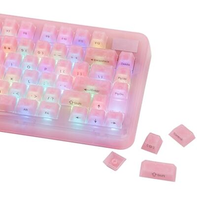 EPOMAKER Frost Jelly 126 Teclas con Acabado de Fibra de Carbono Forjada Perfil Cherry, Material ABS+PC, para Switches Estilo MX, para Teclado ANSI de 61/68/84/87/98/100/104/108 Teclas (Rosa) EPOMAKER Frost Jelly 126 Teclas con Acabado de Fibra de Carbono Forjada Perfil Cherry, Material ABS+PC, para Switches Estilo MX, para Teclado ANSI de 61/68/84/87/98/100/104/108 Teclas (Rosa)