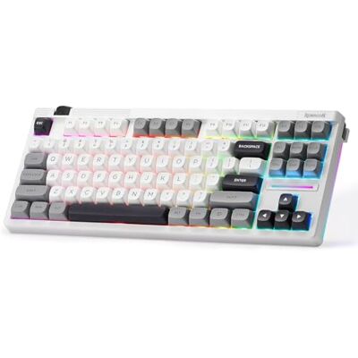 Redragon K729 Pro Teclado para Juegos RGB con Junta inalámbrica 80%, TKL de 3 Modos, Control de Perilla, Teclas PBT de Colores Mixtos, Enchufe orientado al Sur, US Layout Redragon K729 Pro Teclado para Juegos RGB con Junta inalámbrica 80%, TKL de 3 Modos, Control de Perilla, Teclas PBT de Colores Mixtos, Enchufe orientado al Sur, US Layout