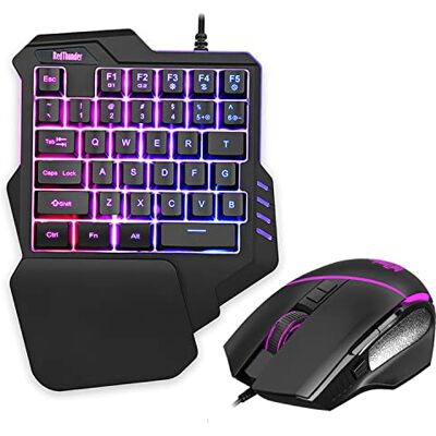 RedThunder G30 Teclado y ratón mecánicos RGB para Juegos con una Sola Mano, 2 Teclas Macro incorporadas + 7 Teclas programables, 35 Teclas Anti-ghosting, ergonómico para PC Mac PS5 Xbox One Gamer RedThunder G30 Teclado y ratón mecánicos RGB para Juegos con una Sola Mano, 2 Teclas Macro incorporadas + 7 Teclas programables, 35 Teclas Anti-ghosting, ergonómico para PC Mac PS5 Xbox One Gamer