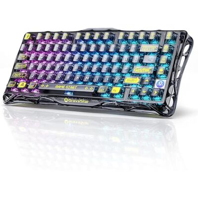 GravaStar Mercury K1 Lite Teclado Mecanico Gaming 75%, Negro Transparente GravaStar Mercury K1 Lite Teclado Mecanico Gaming 75%, Negro Transparente
