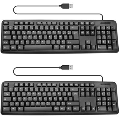 APM Juego de 2 teclados con cable AZERTY francés, fácil de usar, resistente a salpicaduras, cable USB 1,5 m, ergonómico y duradero, para ordenador, ordenador portátil, Windows, Mac OS, Linux, 800100 APM Juego de 2 teclados con cable AZERTY francés, fácil de usar, resistente a salpicaduras, cable USB 1,5 m, ergonómico y duradero, para ordenador, ordenador portátil, Windows, Mac OS, Linux, 800100