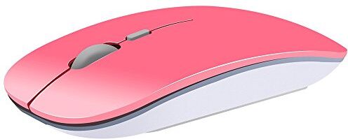 Yowablo Ratón inalámbrico, 2,4 GHz, silencioso, USB, inalámbrico, 1600 dpi, Optical Pro Gaming Ratón para PC portátil Morado Rosa