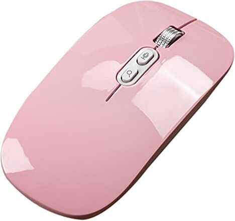 Tsadeer 2.4G ratón óptico USB ultra fino silencioso recargable ratón para ordenador portátil USB 1600 DPI (rosa)