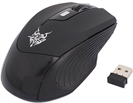 Ruilogod PC portátil computadora Ajustable dpi inalámbrico portátil USB Receptor móvil óptico Mouse Negro