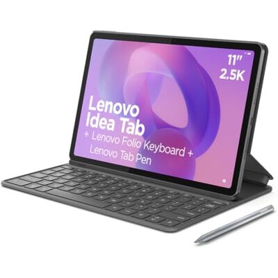 Lenovo Idea Tab – Tablet 11" 2.5K (MediaTek Dimensity 6300, 8 GB RAM, 256 GB UFS, 90 Hz, 4 Altavoces, Wi-Fi 5, Bluetooth 5.2, Android 15) Color Gris – Incluye Teclado Folio + Tab Pen Lenovo Idea Tab – Tablet 11" 2.5K (MediaTek Dimensity 6300, 8 GB RAM, 256 GB UFS, 90 Hz, 4 Altavoces, Wi-Fi 5, Bluetooth 5.2, Android 15) Color Gris – Incluye Teclado Folio + Tab Pen