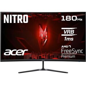Acer Nitro ED320QR S3, Monitor Gaming Curvo 32" Full HD LED 180 Hz (81,3 cm, 1920x1080, 16:9, 250 Nits, Tiempo de Respuesta 1ms (VRB), FreeSync Premium, HDMI 2.0/DP 1.4) Monitor PC, Color Negro Acer Nitro ED320QR S3, Monitor Gaming Curvo 32" Full HD LED 180 Hz (81,3 cm, 1920x1080, 16:9, 250 Nits, Tiempo de Respuesta 1ms (VRB), FreeSync Premium, HDMI 2.0/DP 1.4) Monitor PC, Color Negro