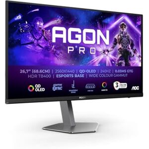 AOC Agon Pro AG276QZD2AM Monitor 27 Pulgadas, 240Hz Panel QD-OLED, 0.03ms GtG, HDR400 TrueBlack, Adaptive Sync, G-Sync Comp, Altavoces, Altura Ajustable(2560x1440 HDMI 2X 2.0 DP 2X 1.4 USB Hub) Negro AOC Agon Pro AG276QZD2AM Monitor 27 Pulgadas, 240Hz Panel QD-OLED, 0.03ms GtG, HDR400 TrueBlack, Adaptive Sync, G-Sync Comp, Altavoces, Altura Ajustable(2560x1440 HDMI 2X 2.0 DP 2X 1.4 USB Hub) Negro