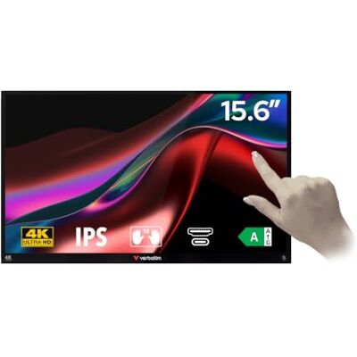 Verbatim Monitor con Pantalla Táctil PMT-15-4K 4K Ultra HD 15" Monitor portátil de aluminio para ordenador portátil, tablet, PS5, Nintendo Switch con puerto USB-C y HDMI Verbatim Monitor con Pantalla Táctil PMT-15-4K 4K Ultra HD 15" Monitor portátil de aluminio para ordenador portátil, tablet, PS5, Nintendo Switch con puerto USB-C y HDMI