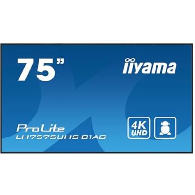 IIYAMA Lh7575uhS-B1ag SignagE-Display Digital Signage Flachbildschirm 190,5 Cm (75") Lcd Wlan 500 Cd/m? 4k Ultra Hd Schwarz Eingebauter Prozessor And IIYAMA Lh7575uhS-B1ag SignagE-Display Digital Signage Flachbildschirm 190,5 Cm (75") Lcd Wlan 500 Cd/m? 4k Ultra Hd Schwarz Eingebauter Prozessor And