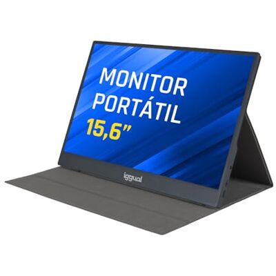 iggual - Monitor Portátil de 15,6".- Panel IPS Full HD (1920x1080). -Formato 16:9.- Pantalla Portátil de Viaje Pantalla Auxiliar para portátil/Mac/Nintendo Switch/Teléfono. (36x23x1 cm) (MPL156) iggual - Monitor Portátil de 15,6".- Panel IPS Full HD (1920x1080). -Formato 16:9.- Pantalla Portátil de Viaje Pantalla Auxiliar para portátil/Mac/Nintendo Switch/Teléfono. (36x23x1 cm) (MPL156)