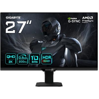 GIGABYTE G27Q20T Monitor Gaming 27” QHD 2560 x 1440, 200Hz, 0.5ms, Compatible con G-Sync, FreeSync Premium, HDR10, HDMI 2.0, DisplayPort 1.4 GIGABYTE G27Q20T Monitor Gaming 27” QHD 2560 x 1440, 200Hz, 0.5ms, Compatible con G-Sync, FreeSync Premium, HDR10, HDMI 2.0, DisplayPort 1.4